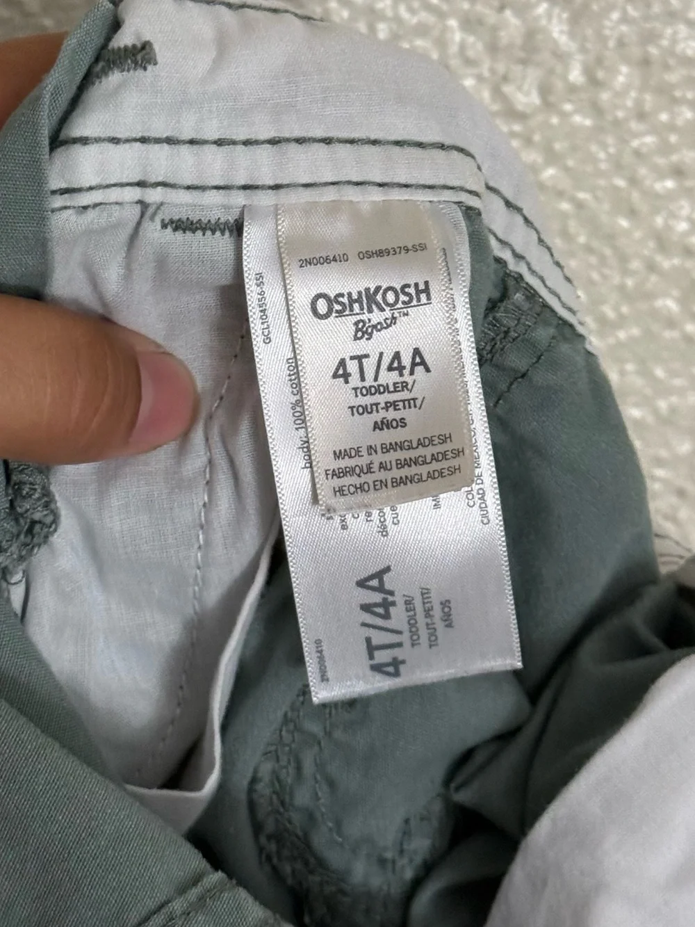 OshKosh B'gosh Sage Green Toddler Overalls 4T size